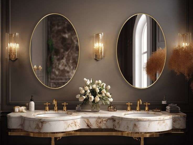 Oval and Round Mirrors for bathroom