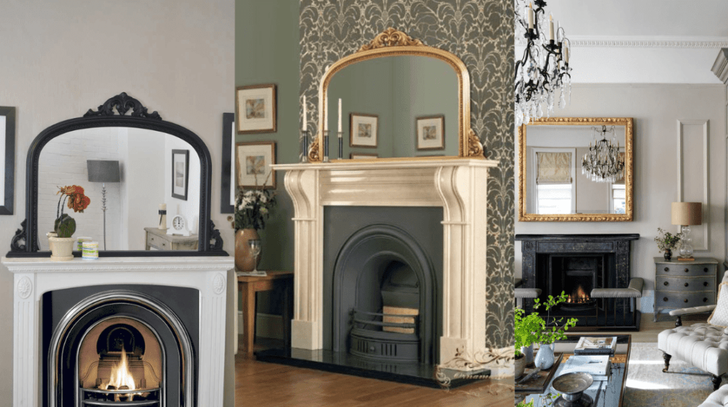 Overmantel mirrors for living room