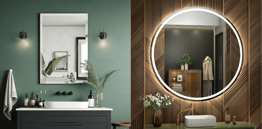 Rectangular mirrors vs round mirrors