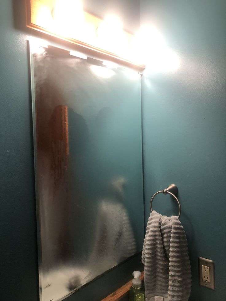 foggy bathroom mirror