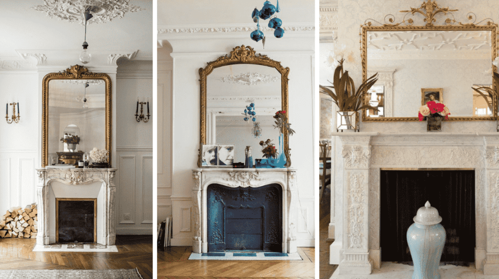 Large mirror over fireplace