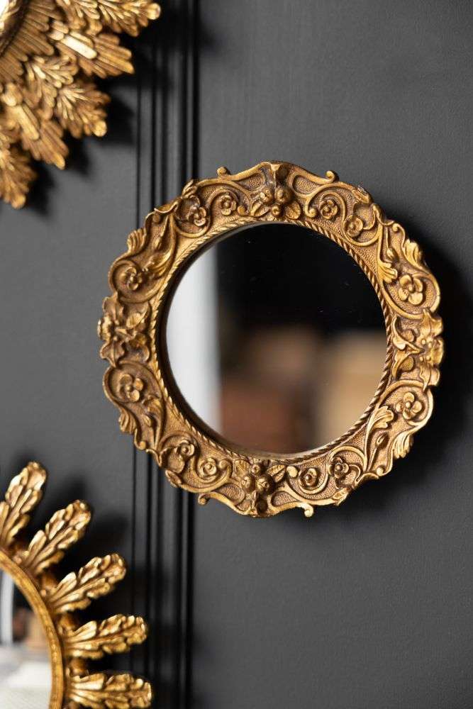 Antique Gold Small Ornate Mirror, mirror as a wall art