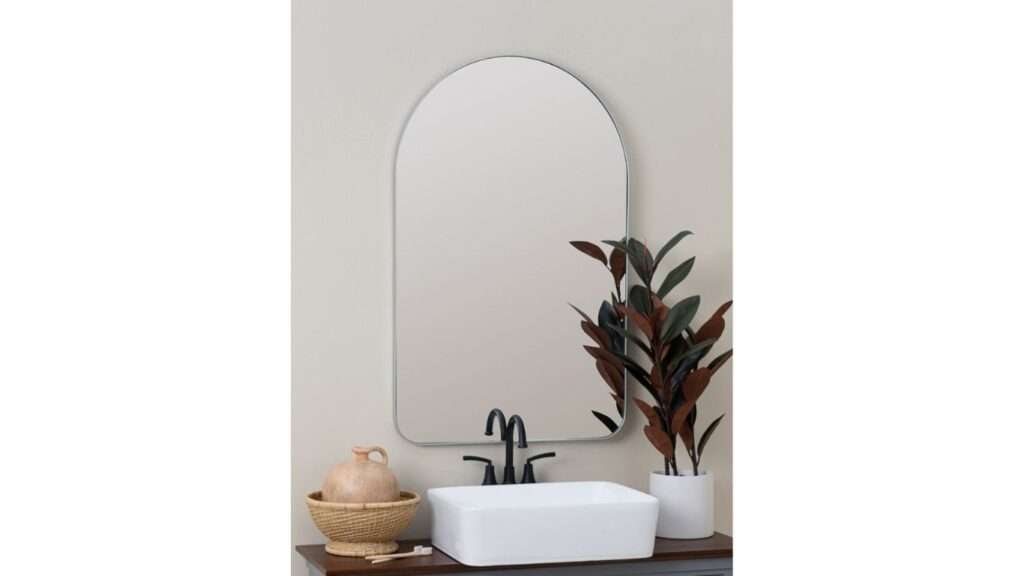 Frameless Mirrors with Rounded Corners, Frameless Mirrors with Rounded Corners in bathroom