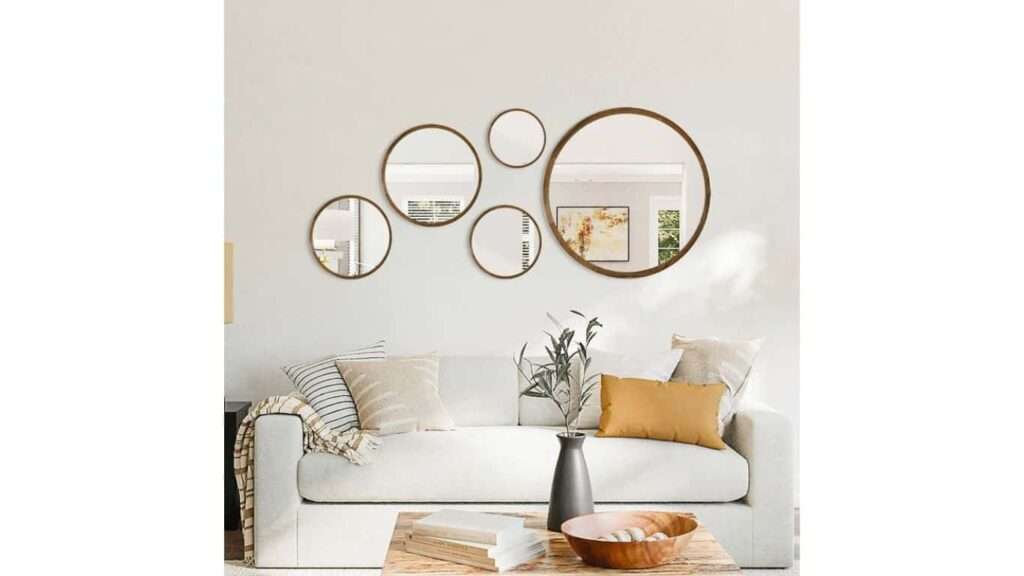 Mirror above the sofa, Mirror above the sofa in living room