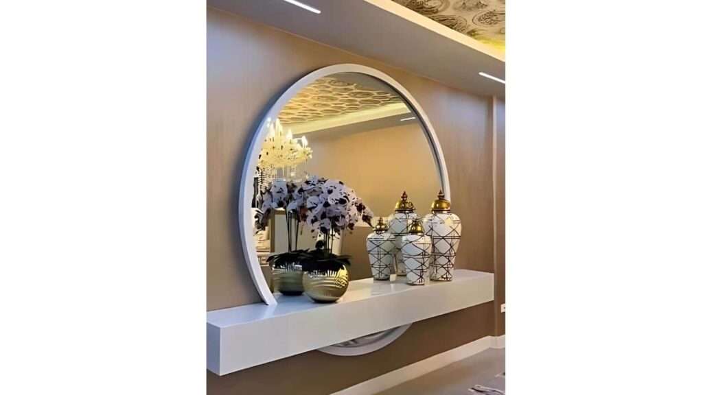 mirror opposite to decorative light source, mirror opposite to decorative light source in living room