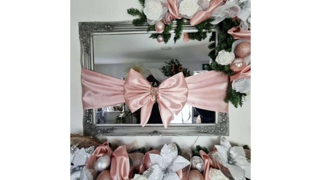 Decorate mirror with Ribbon and Bow Accent