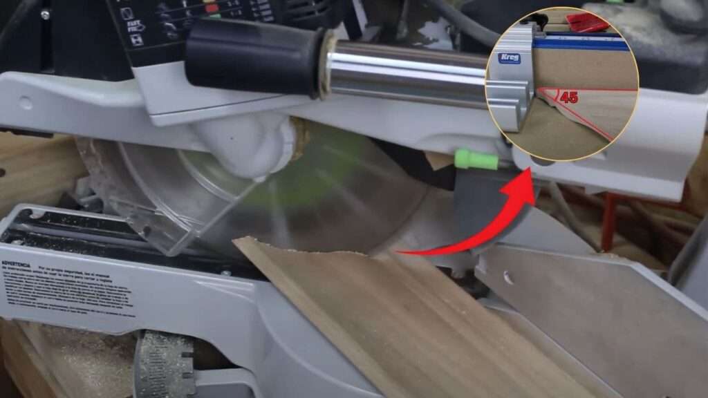 stock crown molding cutting with a miter saw machine