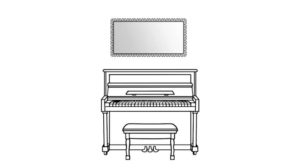 Position of mirror above piano